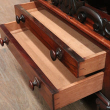 Load image into Gallery viewer, Antique English Rosewood Music Canterbury – Carved Detail, Drawers &amp; Castors. B12533

