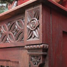 Load image into Gallery viewer, Antique French Oak Gothic Revival Sideboard c1850s Carved Panels. B12779
