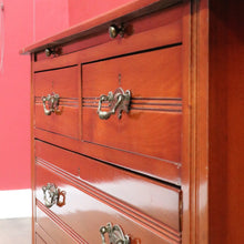 Load image into Gallery viewer, Antique English Dressing Table Desk Mirror Drawers Leather Writing Slope. B12949

