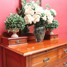 Load image into Gallery viewer, Antique English Dressing Table Desk Mirror Drawers Leather Writing Slope. B12949
