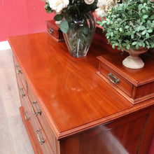 Load image into Gallery viewer, Antique English Dressing Table Desk Mirror Drawers Leather Writing Slope. B12949
