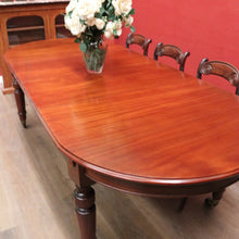 Load image into Gallery viewer, Australian Cedar Dining Table – 2 Extension Leaves, Turned Legs, Brass Castors. B12538
