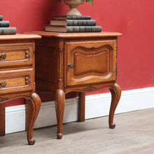 Load image into Gallery viewer, x SOLD Pair Vintage French Bedside Tables Cupboard and Drawer Set. B12758
