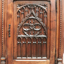 Load image into Gallery viewer, x SOLD An Antique French Oak Church Hall Cabinet or Cupboard, with a Drawer. B12010
