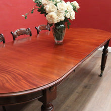 Load image into Gallery viewer, Australian Cedar Dining Table – 2 Extension Leaves, Turned Legs, Brass Castors. B12538
