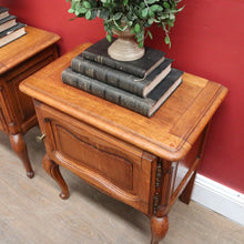 Load image into Gallery viewer, x SOLD Pair Vintage French Bedside Tables Cupboard and Drawer Set. B12758
