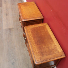 Load image into Gallery viewer, x SOLD Pair Vintage French Bedside Tables Cupboard and Drawer Set. B12758
