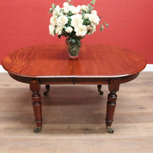 Load image into Gallery viewer, Australian Cedar Dining Table – 2 Extension Leaves, Turned Legs, Brass Castors. B12538
