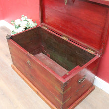 Load image into Gallery viewer, x SOLD Antique Teak Trunk Chest Candle Box VR Padlock Storage Chest. B12950
