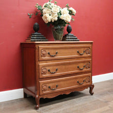 Load image into Gallery viewer, x SOLD Vintage French Chest of Three Drawers with Iron Handles, 3 Drawer. Hall Cabinet or Cupboard B12030
