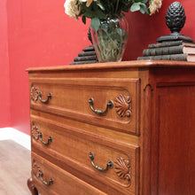 Load image into Gallery viewer, x SOLD Vintage French Chest of Three Drawers with Iron Handles, 3 Drawer. Hall Cabinet or Cupboard B12030
