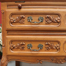 Load image into Gallery viewer, Antique French Oak Bureau Bookcase Drop Front Desk Glass Doors. B12777
