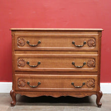 Load image into Gallery viewer, x SOLD Vintage French Chest of Three Drawers with Iron Handles, 3 Drawer. Hall Cabinet or Cupboard B12030
