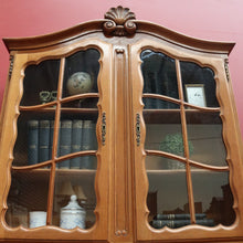 Load image into Gallery viewer, Antique French Oak Bureau Bookcase Drop Front Desk Glass Doors. B12777
