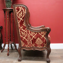 Load image into Gallery viewer, x SOLD A Pair of Antique French Wing Back Armchairs with Down/Feather Cushions. B12058
