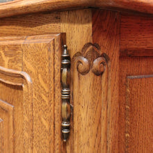 Load image into Gallery viewer, x SOLD Pair French Oak Bedside, one a Cupboard, the other Two Drawers. B12762
