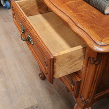 Load image into Gallery viewer, x SOLD Pair French Oak Bedside, one a Cupboard, the other Two Drawers. B12762
