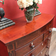 Load image into Gallery viewer, Antique English Bow Front Mahogany Chest with 8 Drawers &amp; Tunbridge Detail. B12530
