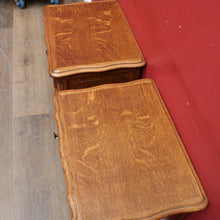 Load image into Gallery viewer, x SOLD Pair French Oak Bedside, one a Cupboard, the other Two Drawers. B12762
