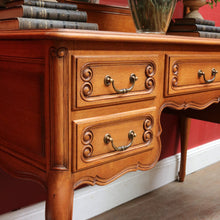 Load image into Gallery viewer, x SOLD Antique French Oak Dressing Table Three Mirrors Five Drawers Scroll Feet. B12815
