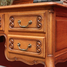 Load image into Gallery viewer, x SOLD Antique French Oak Dressing Table Three Mirrors Five Drawers Scroll Feet. B12815
