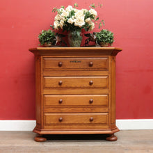 Load image into Gallery viewer, x SOLD Antique Belgian Oak Chest of Drawers Four Drawer Cabinet Simple Form B12748
