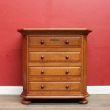 Load image into Gallery viewer, x SOLD Antique Belgian Oak Chest of Drawers Four Drawer Cabinet Simple Form B12748
