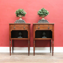 Load image into Gallery viewer, Pair of Vintage Mahogany &amp; Leather Side Tables – Burton Reproductions, England. B12548
