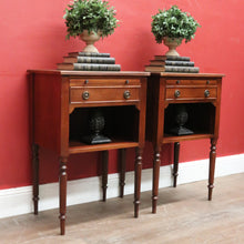 Load image into Gallery viewer, Pair of Vintage Mahogany &amp; Leather Side Tables – Burton Reproductions, England. B12548

