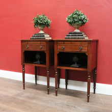 Load image into Gallery viewer, Pair of Vintage Mahogany &amp; Leather Side Tables – Burton Reproductions, England. B12548
