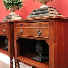 Load image into Gallery viewer, Pair of Vintage Mahogany &amp; Leather Side Tables – Burton Reproductions, England. B12548
