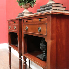 Load image into Gallery viewer, Pair of Vintage Mahogany &amp; Leather Side Tables – Burton Reproductions, England. B12548
