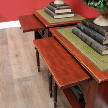 Load image into Gallery viewer, Pair of Vintage Mahogany &amp; Leather Side Tables – Burton Reproductions, England. B12548
