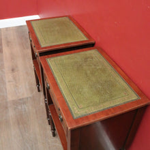 Load image into Gallery viewer, Pair of Vintage Mahogany &amp; Leather Side Tables – Burton Reproductions, England. B12548
