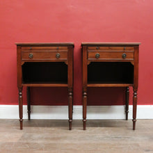 Load image into Gallery viewer, Pair of Vintage Mahogany &amp; Leather Side Tables – Burton Reproductions, England. B12548
