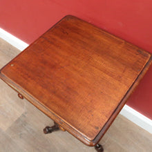 Load image into Gallery viewer, Antique Australian Cedar Side Table – Turned Pedestal, Drawer, Tri-Leg Base. B12551
