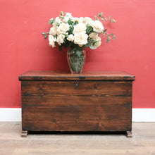 Load image into Gallery viewer, x SOLD Antique French Pine Trunk or Chest, Suitable as a Blanket Box, Toy Chest or Firewood Storage. B11843
