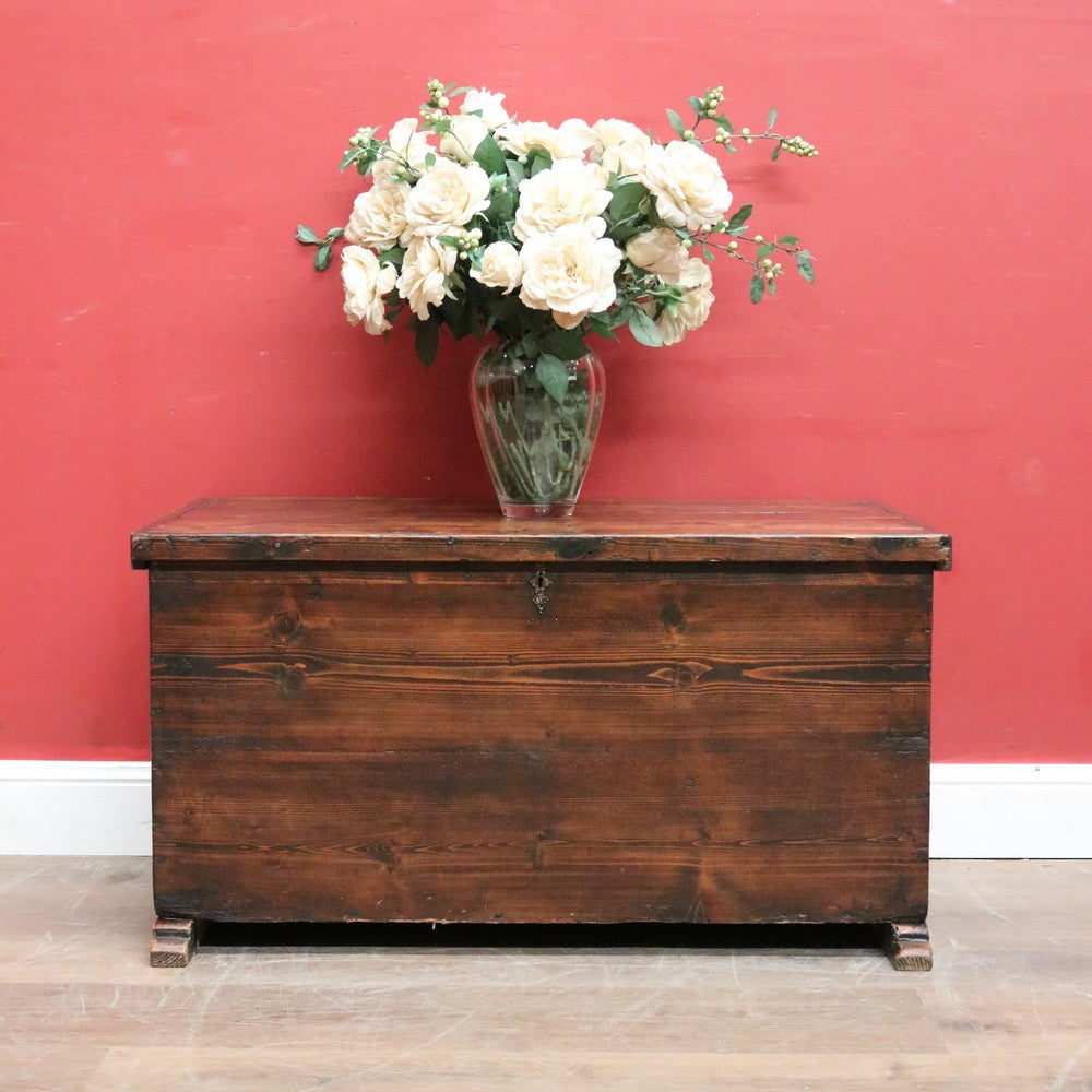 x SOLD Antique French Pine Trunk or Chest, Suitable as a Blanket Box, Toy Chest or Firewood Storage. B11843