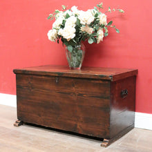 Load image into Gallery viewer, x SOLD Antique French Pine Trunk or Chest, Suitable as a Blanket Box, Toy Chest or Firewood Storage. B11843
