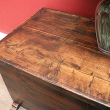 Load image into Gallery viewer, x SOLD Antique French Pine Trunk or Chest, Suitable as a Blanket Box, Toy Chest or Firewood Storage. B11843
