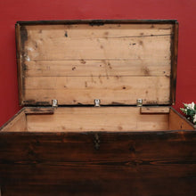 Load image into Gallery viewer, x SOLD Antique French Pine Trunk or Chest, Suitable as a Blanket Box, Toy Chest or Firewood Storage. B11843
