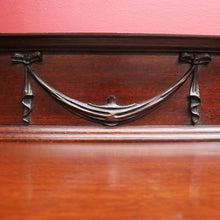 Load image into Gallery viewer, Antique English Mahogany Servery Curved Front Drawers Cupboards Mirror. B12956
