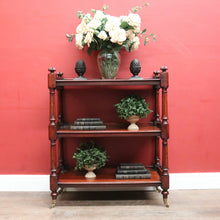 Load image into Gallery viewer, Antique Australian Cedar Three-Tier Dumb Waiter Sideboard c1860 on Castors. B12547
