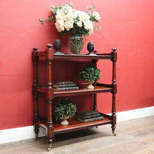 Load image into Gallery viewer, Antique Australian Cedar Three-Tier Dumb Waiter Sideboard c1860 on Castors. B12547
