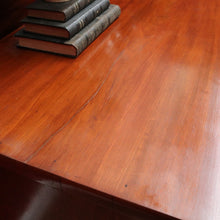 Load image into Gallery viewer, Antique English Twin Pedestal Sideboard, Flame Mahogany Carved Detail. B12959
