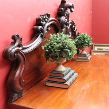 Load image into Gallery viewer, Antique English Twin Pedestal Sideboard, Flame Mahogany Carved Detail. B12959
