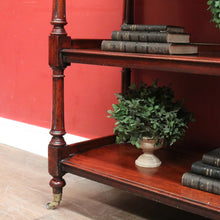 Load image into Gallery viewer, Antique Australian Cedar Three-Tier Dumb Waiter Sideboard c1860 on Castors. B12547
