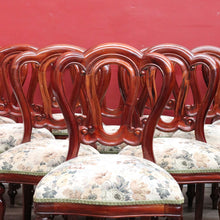 Load image into Gallery viewer, 10 English Mahogany Dining Chairs Vintage Fiddle Back Turned Legs. B12960
