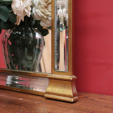 Load image into Gallery viewer, x SOLD Antique Flemish Art Nouveau Gilt Framed Bevelled Edge Wall Mirror, Mantle Mirror. B12041
