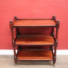 Load image into Gallery viewer, Antique Australian Cedar Three-Tier Dumb Waiter Sideboard c1860 on Castors. B12547

